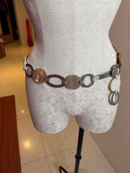 Suzi Roher Womens Silver Tone Discs Bohemian Circle-link Waist Belt OS Vintage main image 6